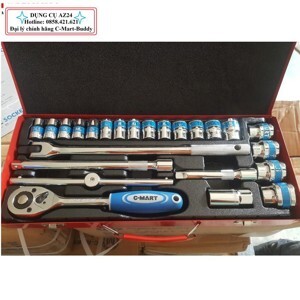 Bộ tuýp 24 chi tiết lục giác hệ mét C-Mart K0030