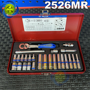 Bộ tuýp 26 chi tiết hệ mét Kingtony 2526MR - 1/4"