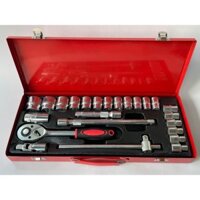 Bộ tuýp, bộ đầu khẩu vặn ốc sửa chữa xe máy, ô tô, đồ dùng 24 món cao cấp CRV Chrome Vanadium full kích cỡ 8-32
