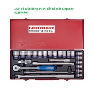 Bộ tuýp bông 1/2″ 24 chi tiết hệ mét Kingtony 4026MR04