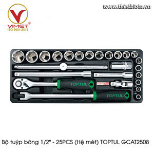Bộ tuýp bông hệ inch 25 món Toptul GCAT2508