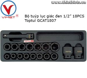 Bộ túyp đen 18 món Toptul GCAT1807