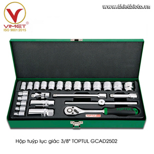 Bộ tuýp lục giác mờ 3/8" 25 món Toptul GCAD2502