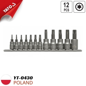 Bộ tuýp mũi sao 6 cạnh 1/4"-3/8" 12 chi tiết Yato YT-0430