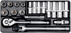 Bộ tuýp tay vặn tổng hợp 3/8" 19 món YATO YT-38641