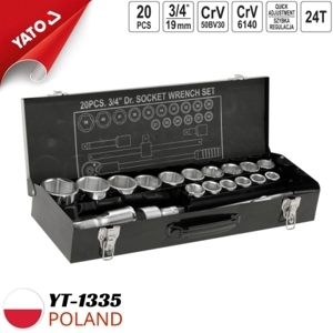 Bộ tuýp tay vặn tổng hợp YATO YT-1335, 21 chi tiết