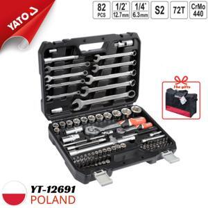 Bộ tuýp tay vặn tổng hợp Yato yt-12691, 1/2-1/4 inch 82 chi tiết