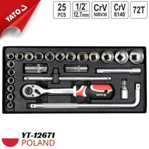 Bộ tuýp tay vặn Yato YT-12671 - 25 món