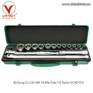 Bộ tuýp Toptul GCAD1512, 1/2" 15 chi tiết