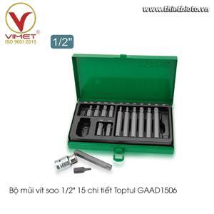 Bộ túyp và vít sao 15 món Toptul GAAD1506
