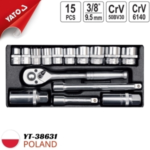 Bộ tuýp vặn tay tổng hợp 3/8″ YT-38631 15PCS