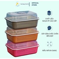 Bộ Úp Chén Nhỏ, Rổ Nhựa Kèm Chậu, Rổ Úp Bát Kèm Thau, Rửa Hoa Quả Thực Phẩm, Rổ Nhựa 2 Tầng,  Đựng Đồ Đa Năng Mta-Mart2