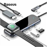 Bộ USB C Hub Baseus Mirror Series mở rộng USB 3.0, 3.5mm, HDMI 4K@30Hz,sạc không dây Apple Watch cho Macbook, Laptop...
