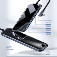 Bộ USB C Hub Baseus Mirror Series mở rộng cổng 6 in 1 USB 3.0*2 ,HDMI x1, RJ45*1,PD 60W *1 cho Macbook, Laptop, mobile