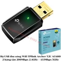 Bộ USB thu sóng Wifi TPlink Archer T2U AC600 2 băng tần 200Mbps 2.4GHz + 433Mbps 5GHz