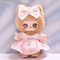 Bộ vải búp bê mèo may mắn của SAINTY Liila, Kẹp tóc nơ hoa Tulip Quần áo búp bê Liila, Thay thế quần áo búp bê sang trọng 16cm dễ thương DIY Phụ kiện búp bê bông