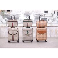 Bộ vali da size 20 inch kèm cốp nhỏ. vali gucii kèm cốp có nhiều mầu. Vali kéo da có cốp sang trọng