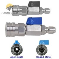 Bộ van bi FASHYUNER 1 chiếc, Công tắc lưu lượng nước cho máy giặt điện Đầu nối nhanh, Van điều khiển ống áp suất cao bằng thép không gỉ 3 / 8 1 / 4 Inch