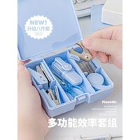 Bộ văn phòng phẩm Planwith Mini Stapler, hộp quà tặng, đồ dùng học tập đa chức năng, hộp lưu trữ cho sinh viên, hộp công cụ đặc biệt cho sinh viên mới, hộp công cụ nhỏ gọn di động