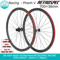Bộ Vành Nhôm Xe Đạp Road RETROSPEC RACING 700Cx36mm - phanh V ( Ngàm)