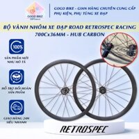 Bộ vành nhôm xe đạp road RETROSPEC RACING 700Cx36mm (Hub Carbon)