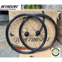 Bộ vành nhôm xe đạp road RETROSPEC RACING 700Cx36mm - Hub Carbon