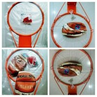 Bộ vành rổ 45cm có lưới chuẩn thi đấu kèm bóng rổ da số 7 Geru Star