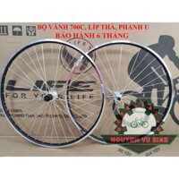 Bộ vành xe đạp đan sẵn 700c phanh u, líp thả chất lượng cao
