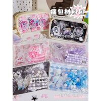 Bộ vật liệu DIY Túi đau Bộ đầy đủ Học sinh Trẻ em Anime Phong cách Nhật Bản Huy hiệu My Little Pony Trang trí Hộp bút