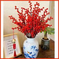 Bộ vật liệu tự làm 30 cành đào đông bằng hạt nhựa hoa trang trí Tết, TẶNG LIỄNG TREO - S0588 HACRAFT