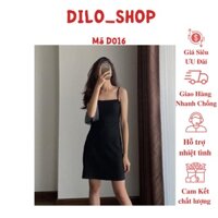 Bộ Váy 2 Dây Áo Khoác Dài Tay Set Đầm Nữ Dáng Ngắn Kèm Áo Cardigan Mỏng 2 Màu-D016