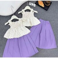 BỘ váy bé gái,  từ 10-28 kg, mẫu áo quần tím  ,áo 2 dây chun  đáng yêu,dễ thương cho bé gái  , chất liệu cotton co giãn