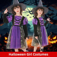 Bộ Váy Công Chúa Halloween Cho Bé Gái Trang Phục Phù Thủy Cosplay Trang Phục Trẻ Em Cho Bữa Tiệc