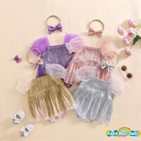 Bộ váy liền quần ngắn tay tua rua cho bé gái