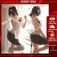 Bộ Váy liền thân Viền Hoa Bodysuit Ren lưới Sexy Gợi cảm Tôn dáng JS60 Đồ ngủ nữ Jumsuit Cám dỗ Cuốn hút Tôn dáng