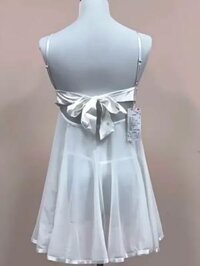 Bộ váy ngủ sexy nữ xuyên thấu kiểu gài ngực xẻ bụng kèm quần lót ren lọt khe gợi cảm