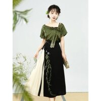 Bộ Váy Nữ Gồm Áo Và Chân Váy Phong Cách Trung Hoa Cách Tân Hán Phục Mẫu Mới