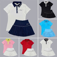 Bộ Váy Tennis, Pickleball, Cầu Lông Nữ Váy Titleist Xếp Ly Nhỏ Kèm Áo Cổ Mix Màu - BVTL06