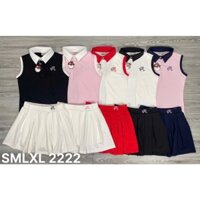 Bộ Váy Thể Thao Malbon Dáng Xếp Ly  Kèm Áo Cổ Trụ Sát Nách Chơi Cầu Lông, Tennis, Pickleball, Golf