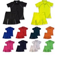 Bộ váy xếp ly chơi golf, cầu lông, tennis áo cổ trụ khoá kéo thể thao tập gym yoga nữ Carol Sport