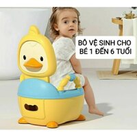 Bô vệ sinh cho bé vịt con CAYABE có đệm ngồi êm ái, tay vịn an toàn, bô ngồi toilet cho bé