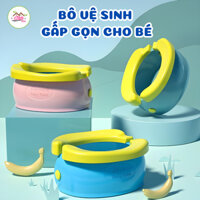 Bô Vệ Sinh Gấp Gọn Cho Bé - Bô Vệ Sinh Mini Hình Chuối Banana Đi Du Lịch , Vệ Sinh Trên Ô Tô Kèm Túi Nilong Và Túi Đựng