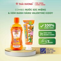 Bộ vệ sinh răng miệng dành cho trẻ em - Kem đánh răng Valentine Kiddy 50g &amp; Nước súc miệng Valentine Kiddy 250ml