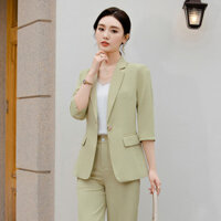 Bộ vest khí chất mùa hè, Bộ vest nữ mỏng chuyên nghiệp tay Ba phần tư, trang phục lịch sự, Quản Lý lễ tân khách sạn, Quần áo bảo hộ lao động