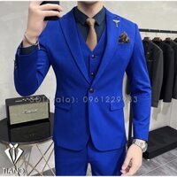 Bộ Vest nam form ôm body màu Xanh Coban chất vải dày mịn co giãn nhẹ, form ôm đẹp. Suit Nam Cao Cấp - TIANO STORE