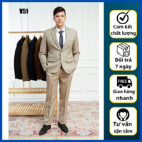 Bộ Vest Nam Hồng Ngọc Trung Tuổi,Vest trung tuổi đẹp chất liệu nhập khẩu Ấn Độ ( tặng calavat )