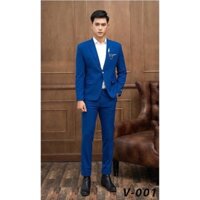 Bộ vest nam,Aó vest nam thời trang ,bộ suit màu xanh coban cao cấp lịch lãm cho phái mạnh, com lê blaze