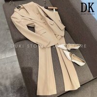 Bộ vest nữ quần ống loe màu kem cuốn hút DKX0044- DUKI STORE