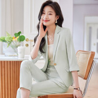 Bộ vest trắng nữ trang phục công sở mùa hè mẫu mới 2024 khí chất cao cấp cảm giác tay ba áo vest nhỏ mùa hè