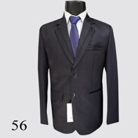 Bộ veston nam kiểu cổ điển màu xanh đen mã vải 56